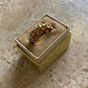 14k gold Plumeria band